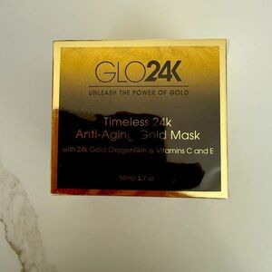 GLOW 24k gold mask, antiaging, new with tags, with 24 k gold oxygen vitamin C‎ E